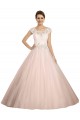 Online Avorio Abito da ballo Barca Illusione Pizzo Abiti da sposa