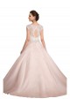 Online Avorio Abito da ballo Barca Illusione Pizzo Abiti da sposa