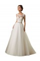 Online Avorio Abito da ballo Illusione Tulle Pizzo Abiti da sposa