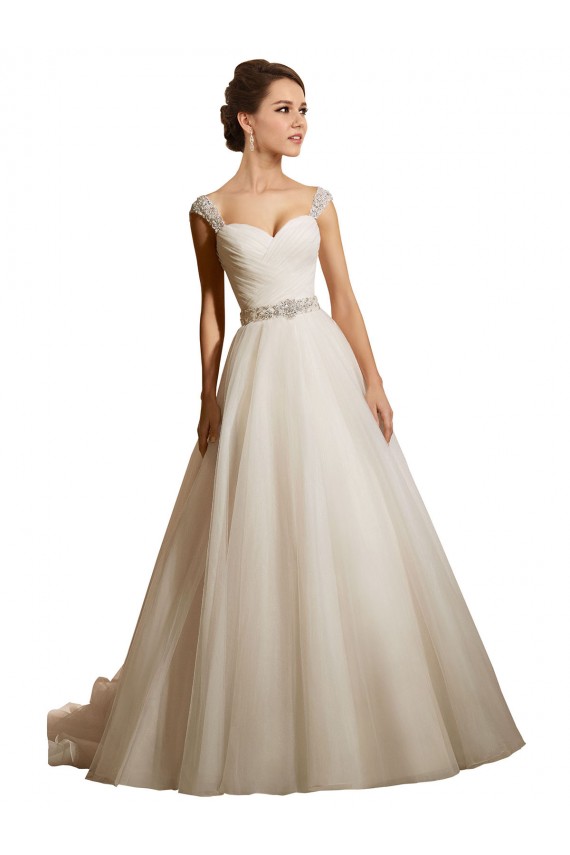 Online Avorio Abito da ballo Innamorato Tulle Abiti da sposa