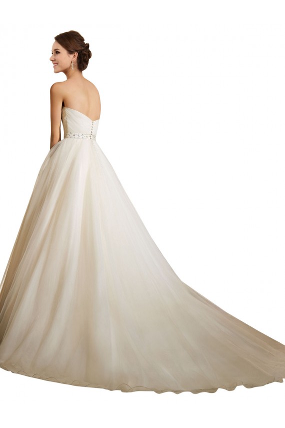 Online Avorio Abito da ballo Innamorato Tulle Abiti da sposa