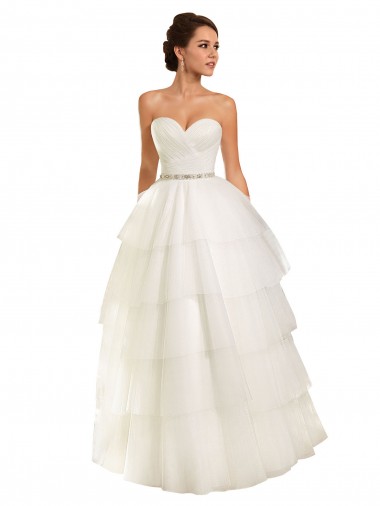 Online Avorio Abito da ballo Innamorato Tulle Abiti da sposa