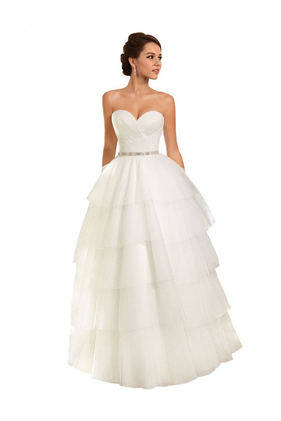 Online Avorio Abito da ballo Innamorato Tulle Abiti da sposa