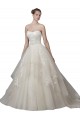 Online Avorio Abito da ballo Scoop Senza spalline Tulle Pizzo Abiti da sposa