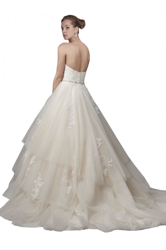 Online Avorio Abito da ballo Scoop Senza spalline Tulle Pizzo Abiti da sposa