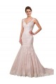 Online Avorio & Blush Stile sirena Scollatura a V Tulle Pizzo Abiti da sposa