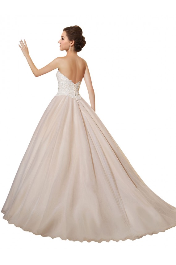 Online Avorio & Champagne Abito da ballo Innamorato Tulle Pizzo Abiti da sposa