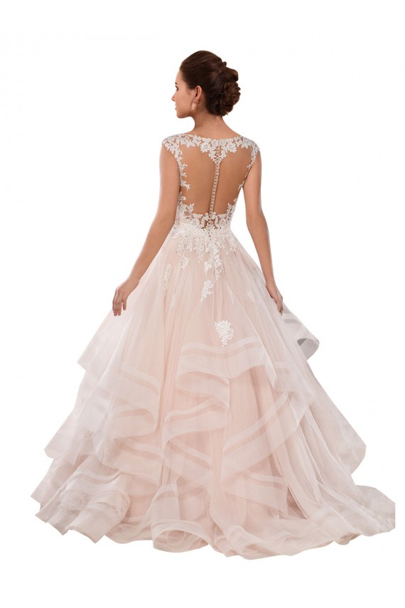 Online Avorio & Champagne Abito da ballo Innamorato Tulle Pizzo Abiti da sposa