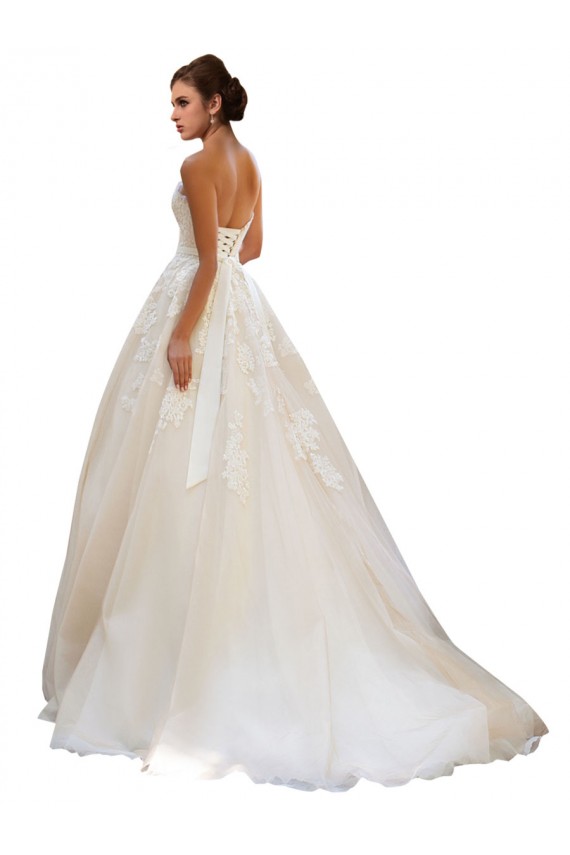 Online Avorio & Champagne Abito da ballo Innamorato Tulle Pizzo Abiti da sposa