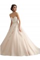 Online Avorio & Champagne Abito da ballo Scollatura a V Cattedrale di treno Tulle Pizzo Abiti da sposa