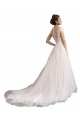 Online Avorio & Champagne Linea A Illusione Cattedrale di treno Tulle Pizzo Spiaggia Abiti da sposa