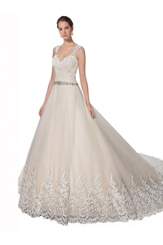 Online Avorio & Champagne Linea A Innamorato Tulle Pizzo Abiti da sposa
