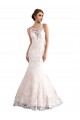 Online Avorio & Champagne Stile sirena Illusione Cattedrale di treno Tulle Pizzo Abiti da sposa