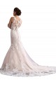 Online Avorio & Champagne Stile sirena Illusione Cattedrale di treno Tulle Pizzo Abiti da sposa