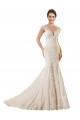 Online Avorio & Champagne Stile sirena Illusione Pizzo Abiti da sposa