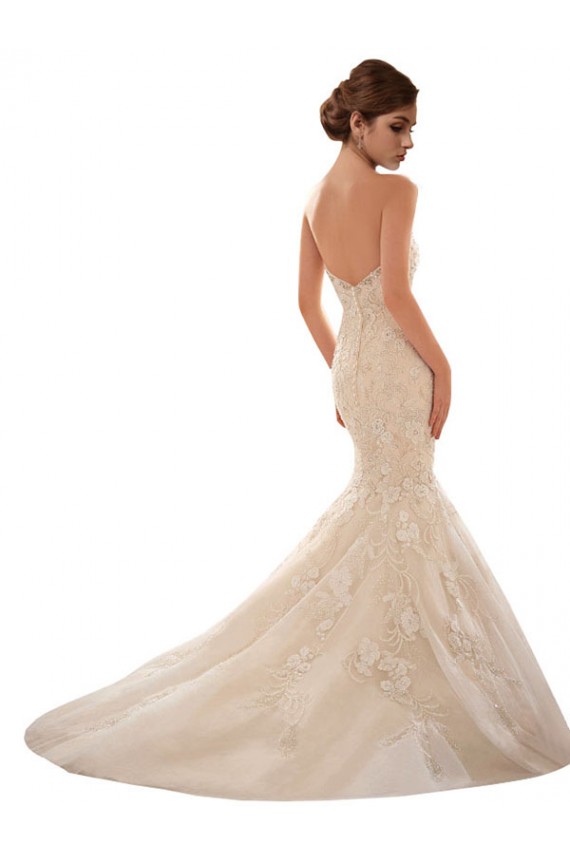 Online Avorio & Champagne Stile sirena Innamorato Tulle Pizzo Abiti da sposa