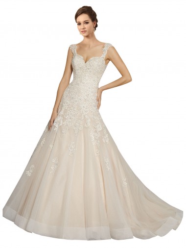 Online Avorio & Champagne Stile sirena Innamorato Tulle Pizzo Abiti da sposa
