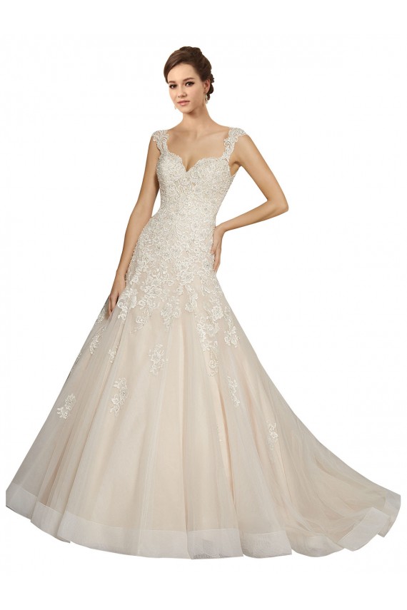 Online Avorio & Champagne Stile sirena Innamorato Tulle Pizzo Abiti da sposa