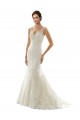 Online Avorio & Champagne Stile sirena Scollatura a V Tulle Pizzo Abiti da sposa