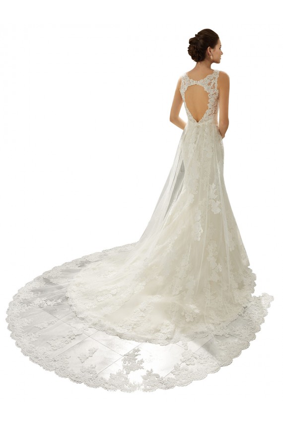 Online Avorio & Champagne Stile sirena Scollatura a V Tulle Pizzo Abiti da sposa