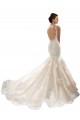 Online Avorio & Champagne Stile sirena Scollatura a V Tulle Pizzo Classico Abiti da sposa