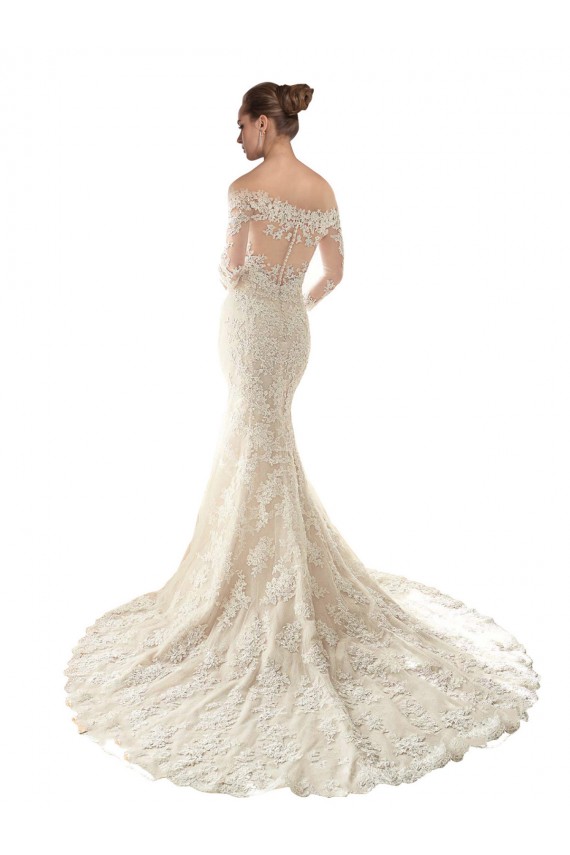 Online Avorio & Champagne Stile sirena Tulle Pizzo Abiti da sposa