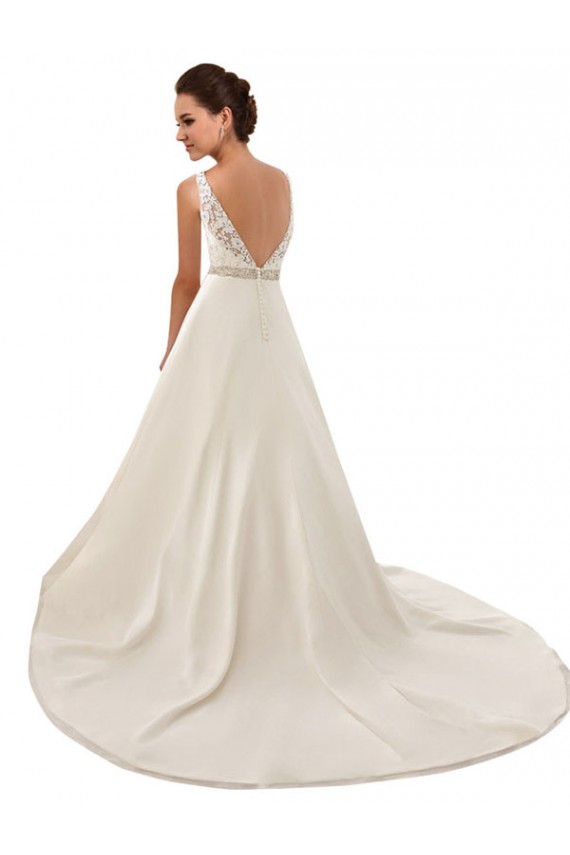 Online Avorio Linea A Illusione Pizzo Abiti da sposa