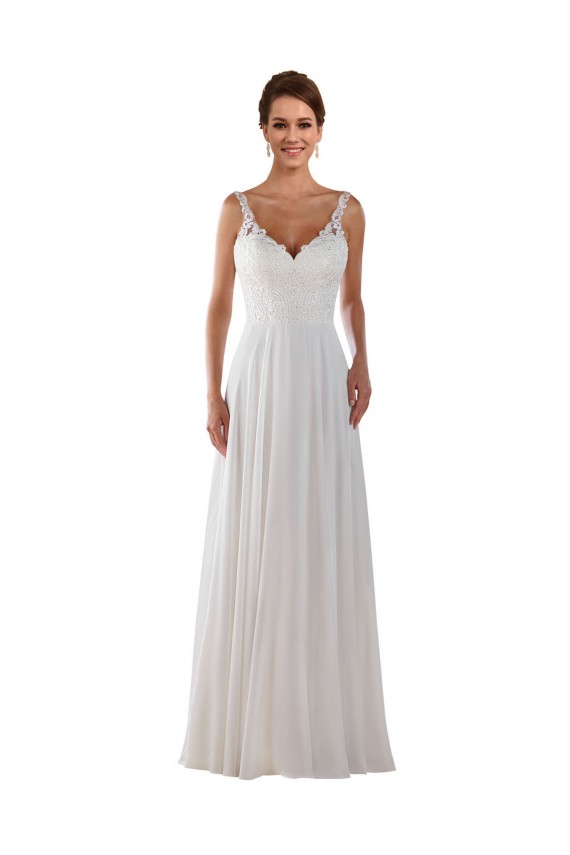Online Avorio Linea A Innamorato Chiffona Classico Boho Abiti da sposa