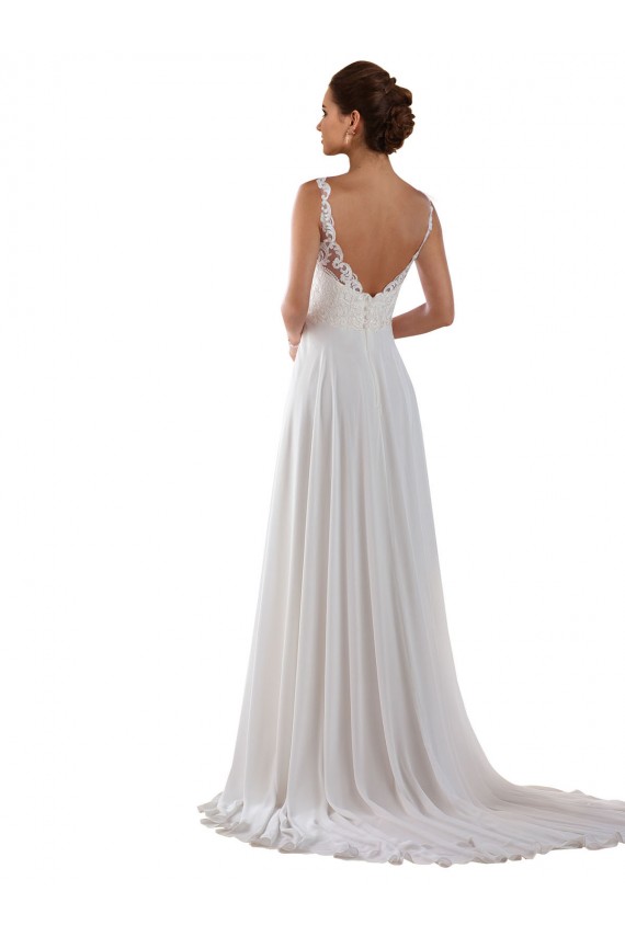 Online Avorio Linea A Innamorato Chiffona Classico Boho Abiti da sposa