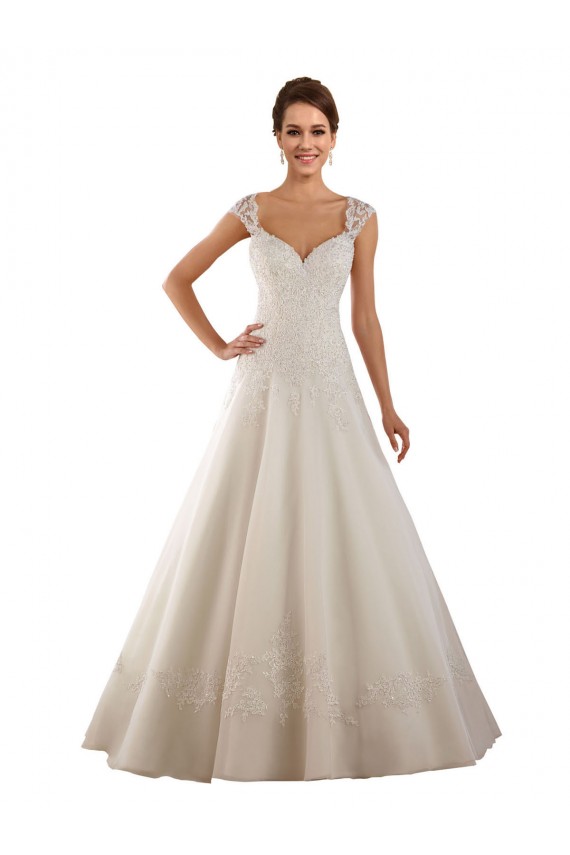 Online Avorio Linea A Innamorato Pizzo Abiti da sposa