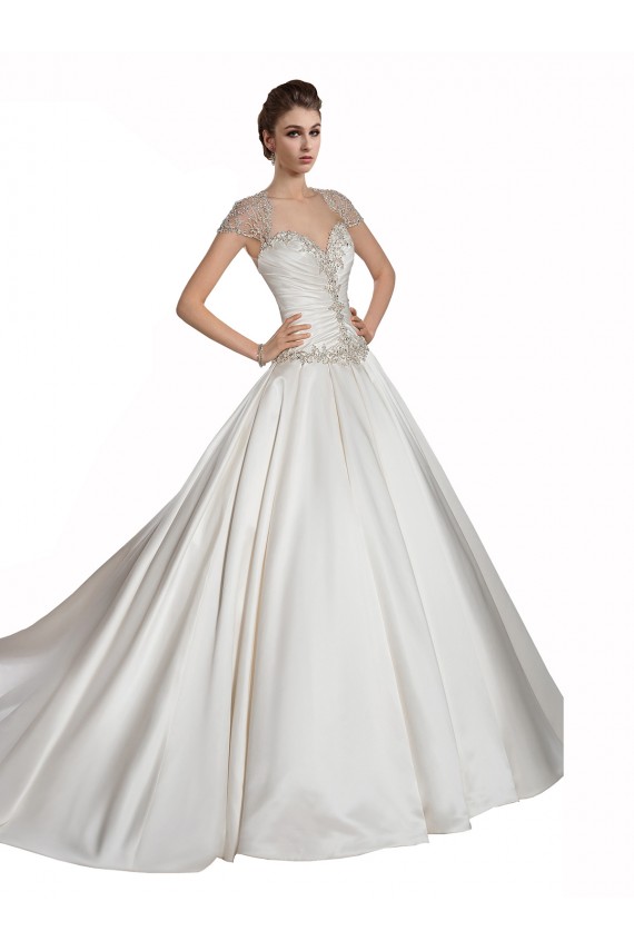 Online Avorio Linea A Innamorato Raso Abiti da sposa