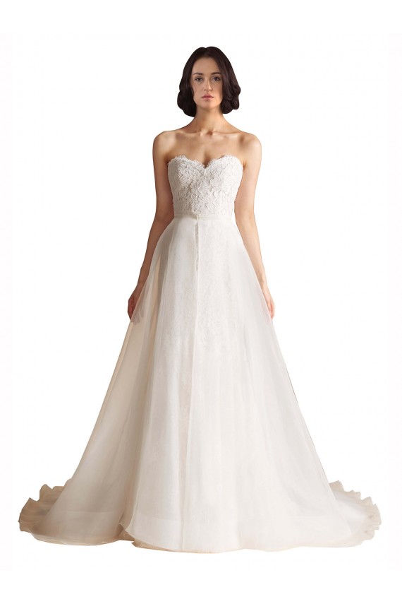 Online Avorio Linea A Innamorato Sweep treno Tulle Abiti da sposa