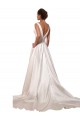 Online Avorio Linea A Scollatura a V Raso Abiti da sposa