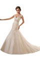 Online Avorio Linea A Scollatura a V Tulle Pizzo Abiti da sposa