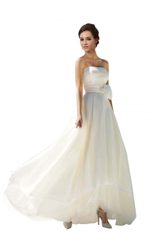 Online Avorio Linea A Senza spalline Chiffona Abiti da sposa