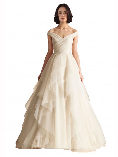 Online Avorio Linea A Tulle Abiti da sposa