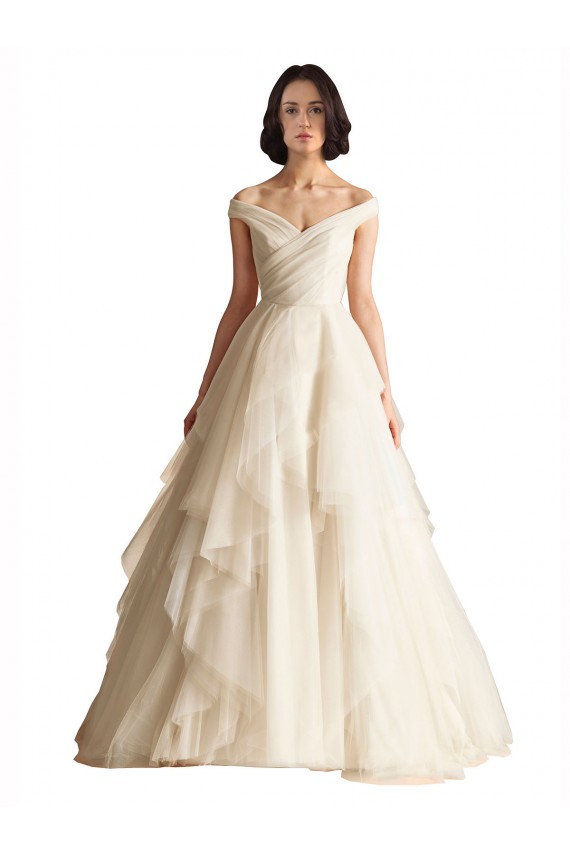 Online Avorio Linea A Tulle Abiti da sposa