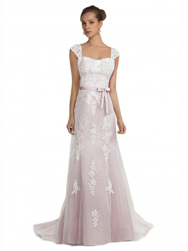 Online Avorio & Rosa Stile sirena Senza spalline Sweep treno Tulle Pizzo Spiaggia Abiti da sposa