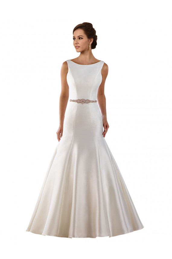 Online Avorio Stile sirena Barca Raso Abiti da sposa