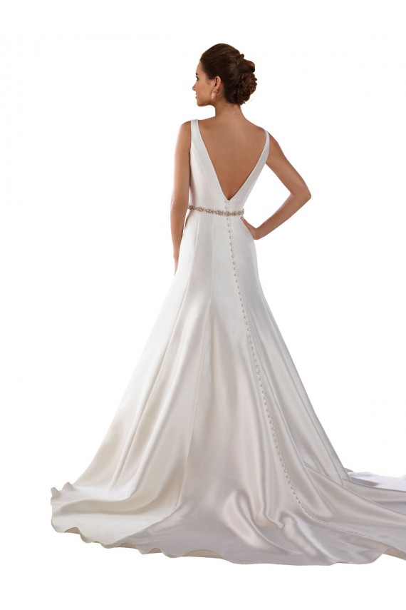 Online Avorio Stile sirena Barca Raso Abiti da sposa