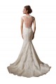 Online Avorio Stile sirena Illusione Scollatura a V Tulle Pizzo Abiti da sposa