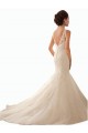 Online Avorio Stile sirena Illusione Tulle Pizzo Abiti da sposa