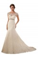 Online Avorio Stile sirena Illusione Tulle Pizzo Abiti da sposa