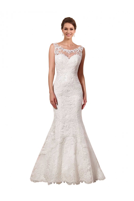 Online Avorio Stile sirena Innamorato Pizzo Abiti da sposa