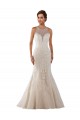 Online Avorio Stile sirena Innamorato Pizzo Abiti da sposa