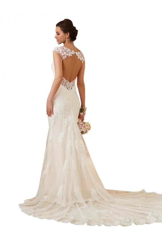 Online Avorio Stile sirena Innamorato Pizzo Abiti da sposa