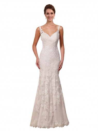 Online Avorio Stile sirena Innamorato Pizzo Abiti da sposa