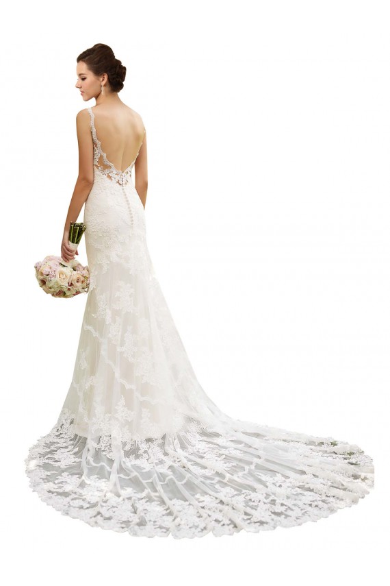 Online Avorio Stile sirena Innamorato Pizzo Abiti da sposa