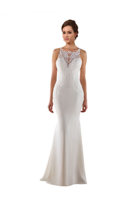 Online Avorio Stile sirena Innamorato Sweep treno Pizzo Crespo Elastico Abiti da sposa