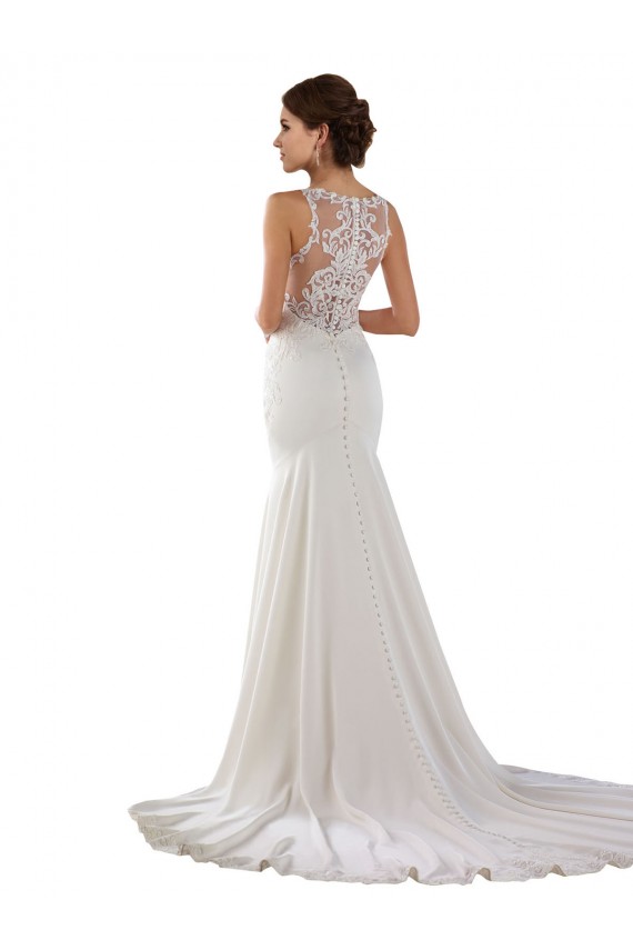 Online Avorio Stile sirena Innamorato Sweep treno Pizzo Crespo Elastico Abiti da sposa
